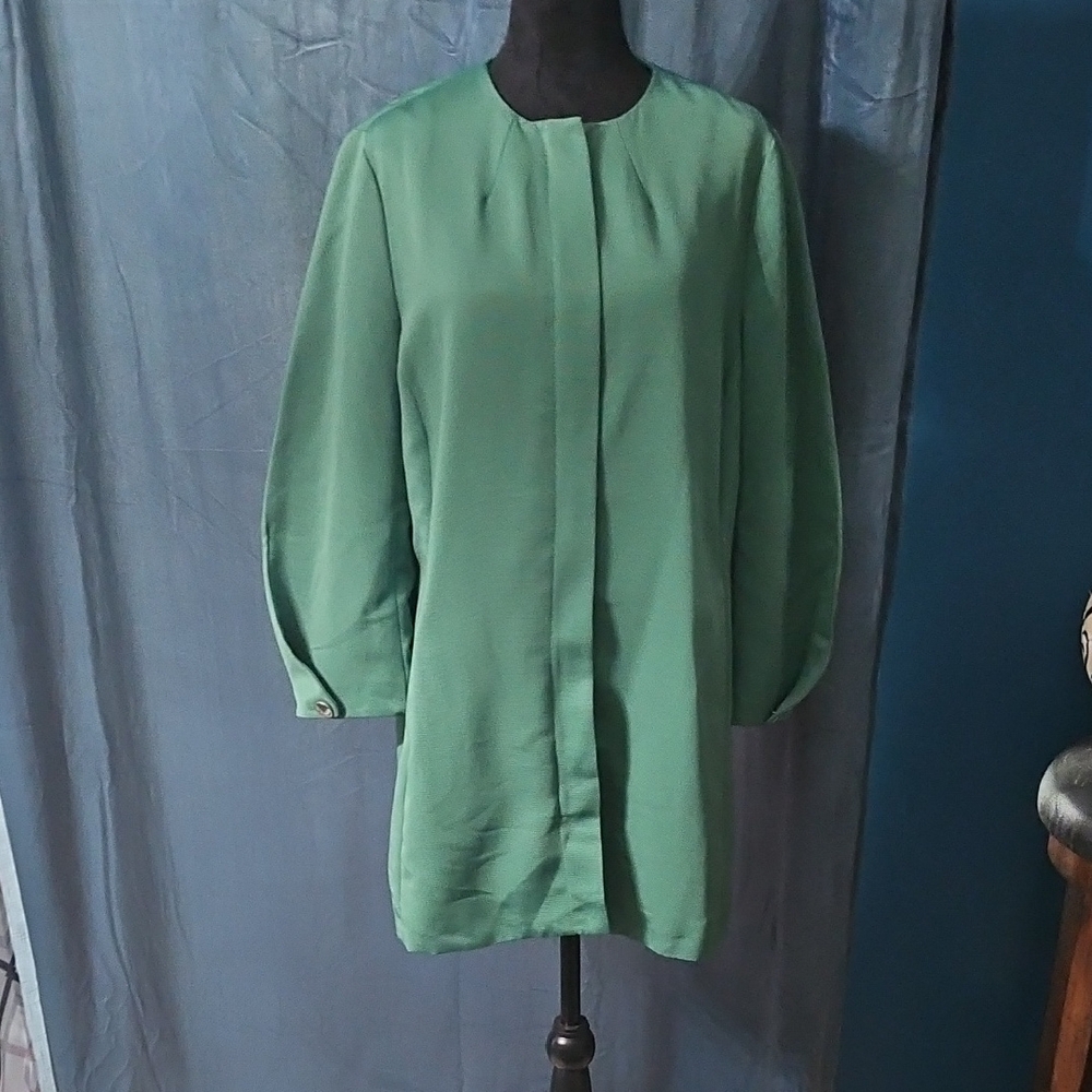 Chicos - Topper - Faille - 3/4 Sleeve - Green - Large (Chicos 2) - gently worn